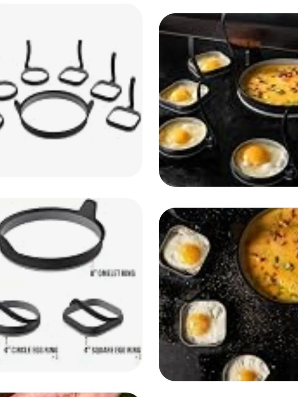Blackstone Egg And Omelet Set, 3 Egg Squares & 3 Egg Rounds. 1 Round Omelet